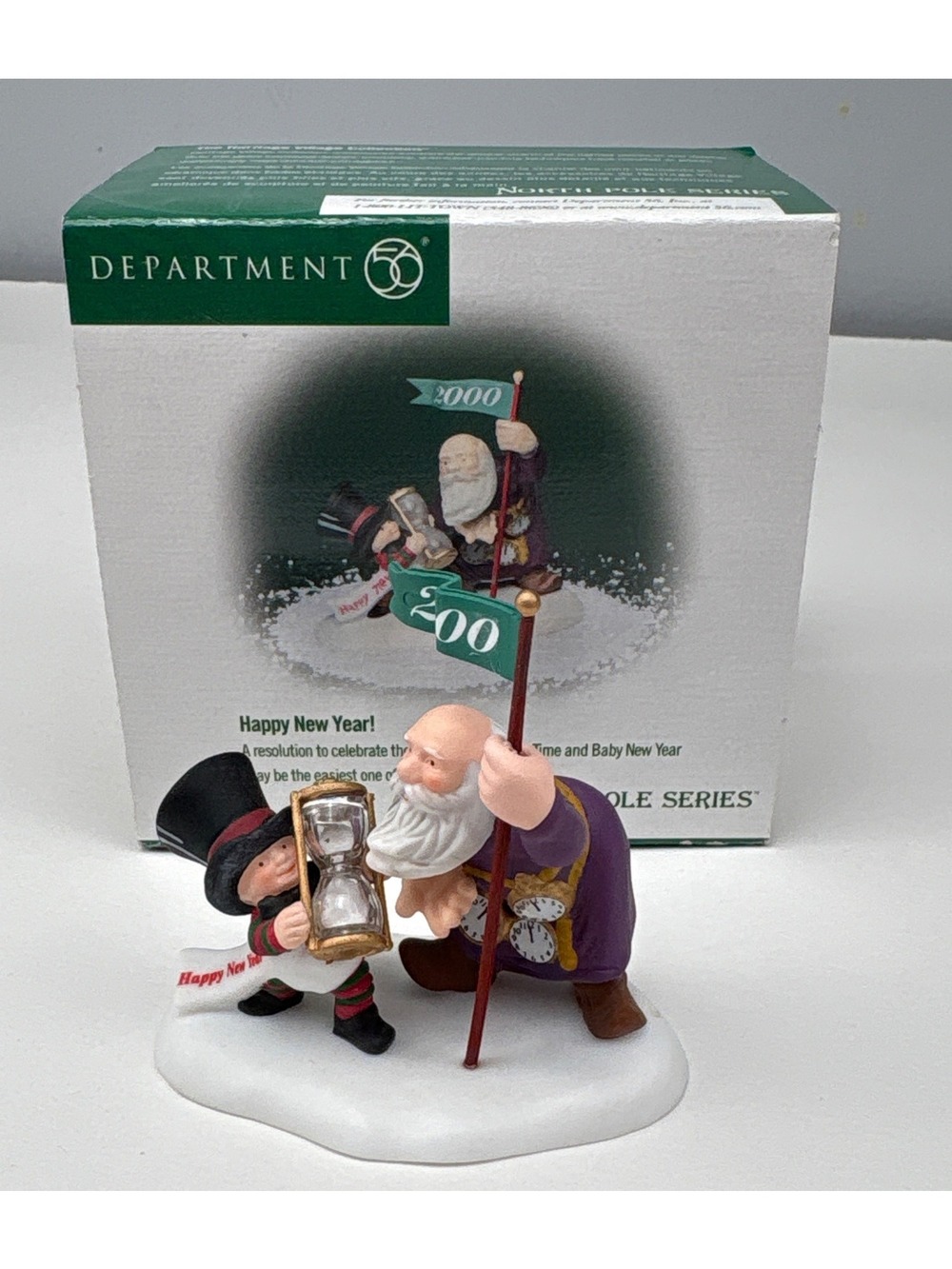 Depart 56 North Pole Series Happy New Year 2000 Figurine Father Time Baby
